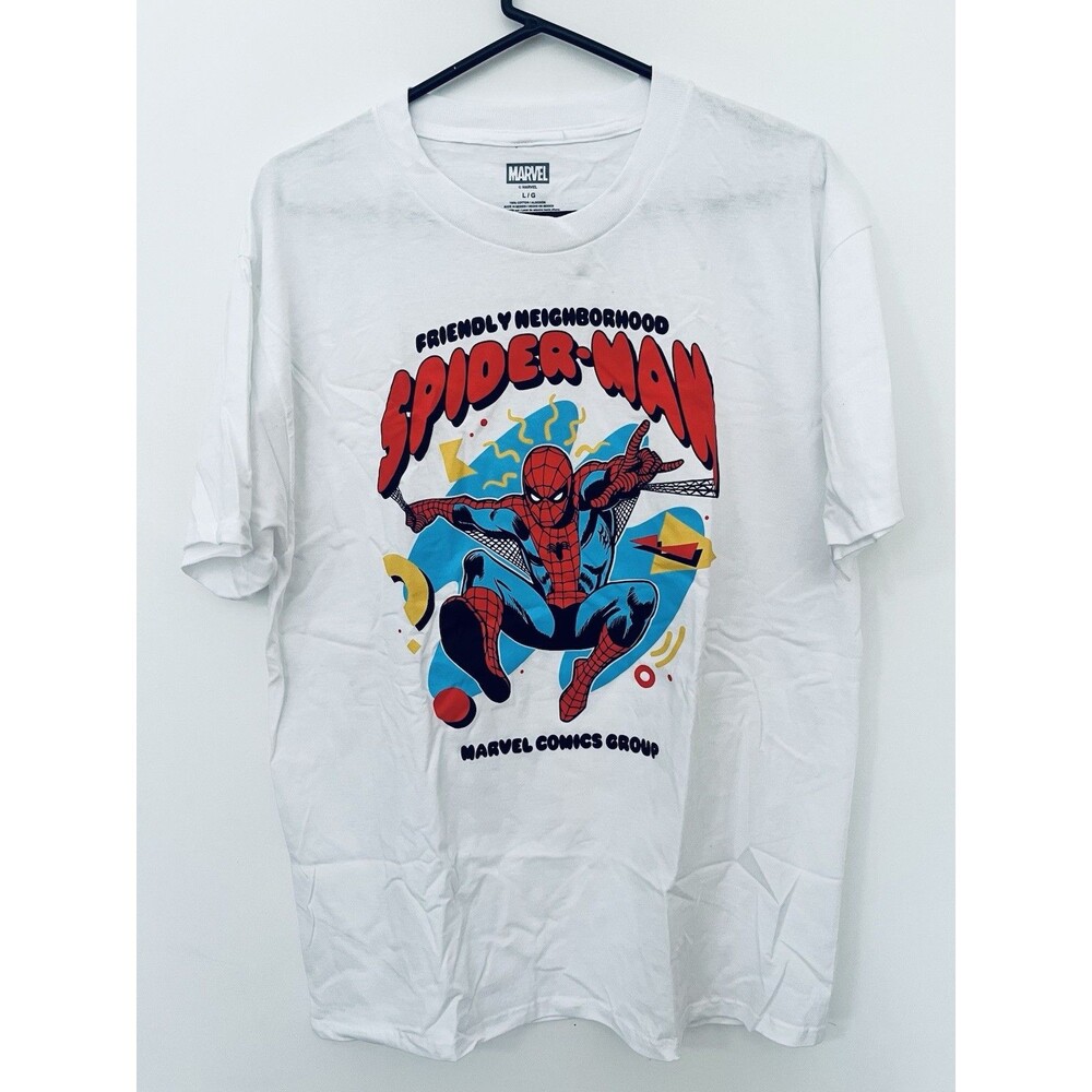 Marvel Spider-Man Men's White Short Sleeve T-Shirt Cotton